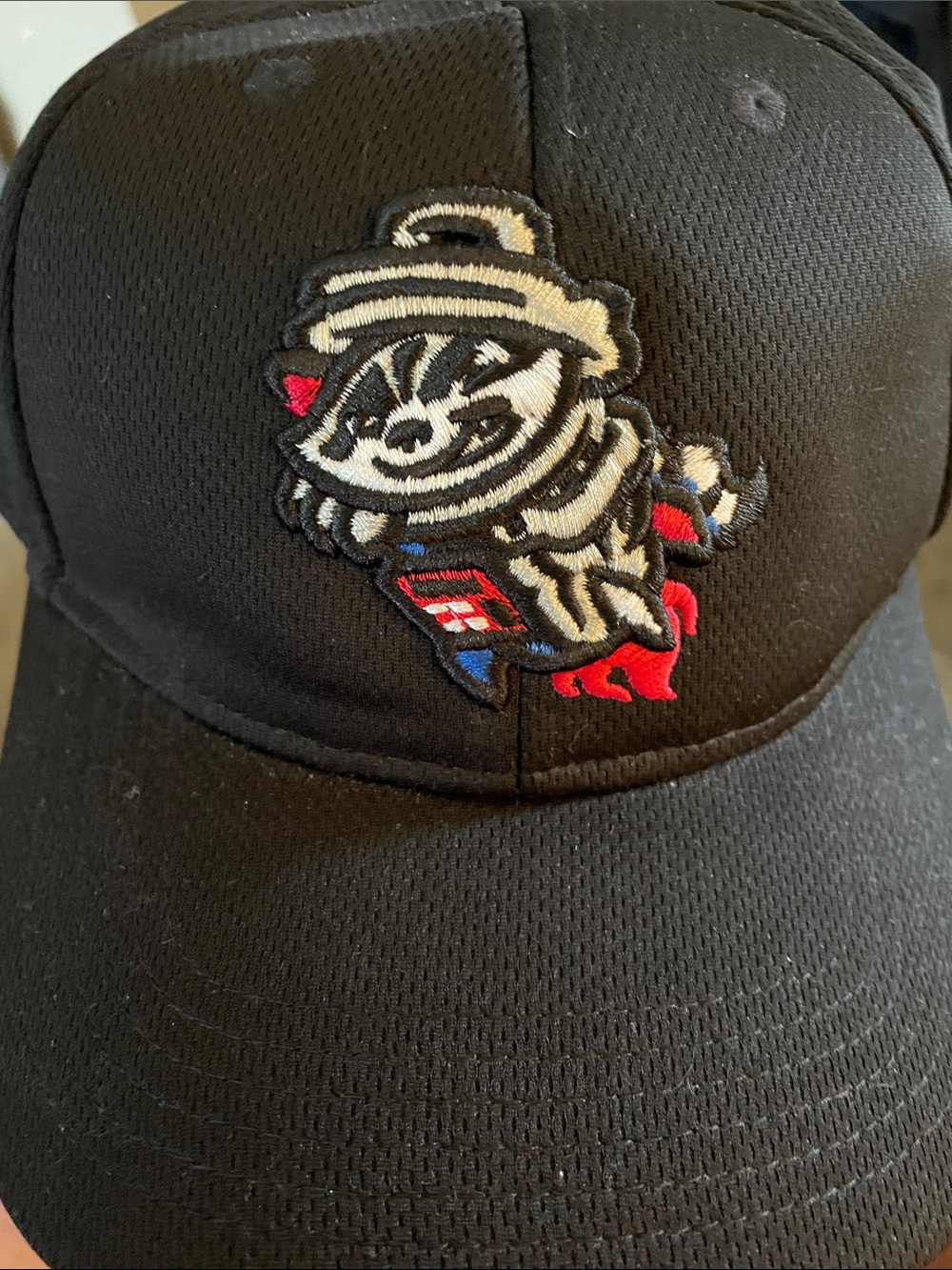Kids Black Embroidered Cartoon Patch Baseball Hat